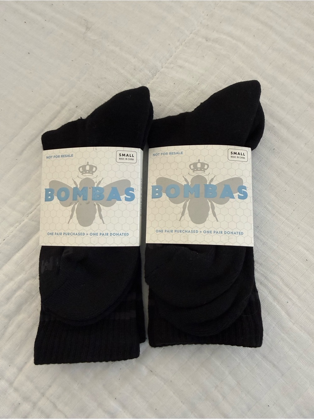 NWT 2 Pack Bombas Black Above Ankle Socks Size Small US Women’s Size 4-7.5